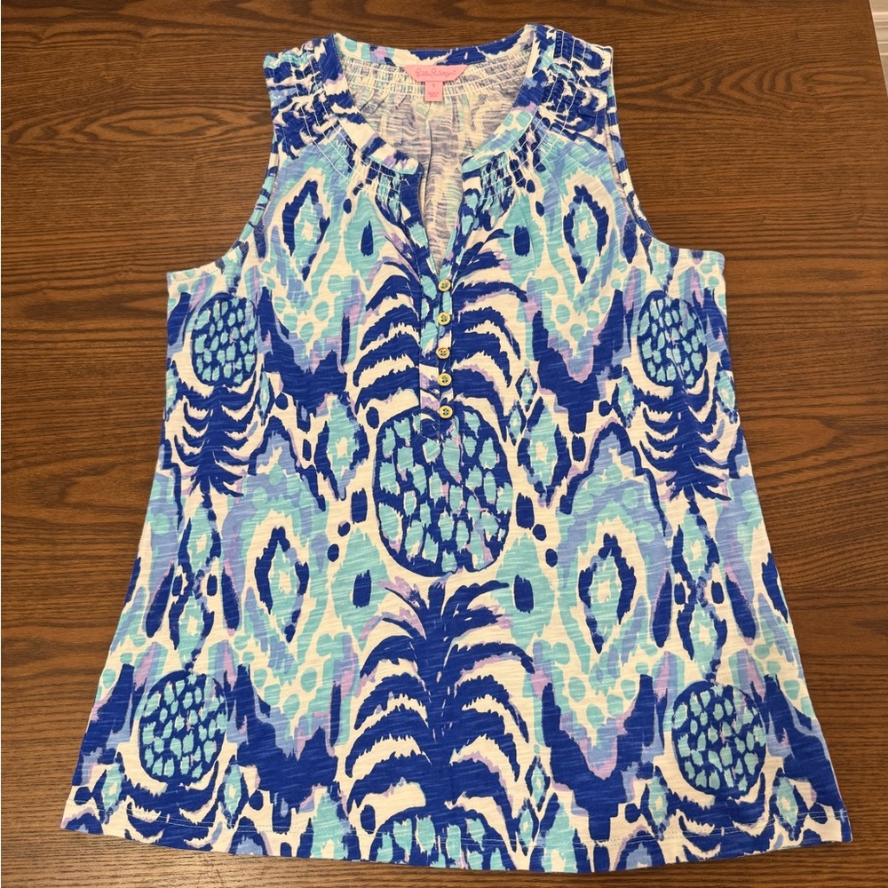 Lilly Pulitzer Women’s Essie Tank Top in Serene Blue, Size S